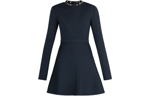 LOUIS VUITTON Long Sleeved Dress Women's Blue