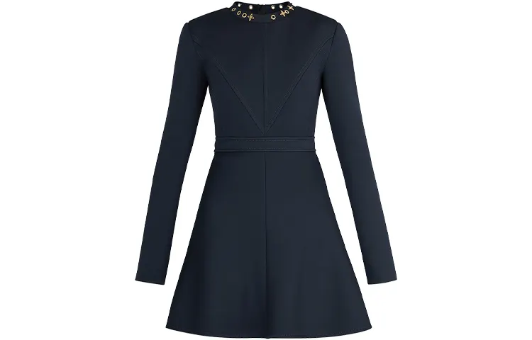LOUIS VUITTON Long Sleeved Dress Women's Blue