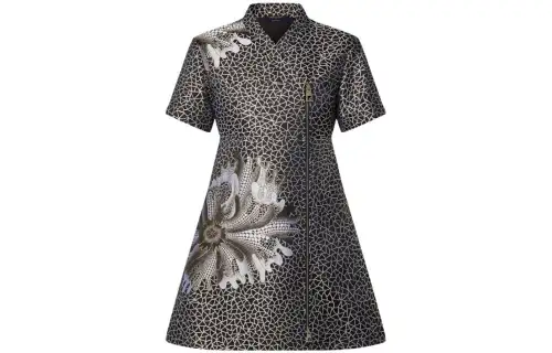 LOUIS VUITTON x Yayoi Kusama SS23 Short Sleeved Dress Women's Black