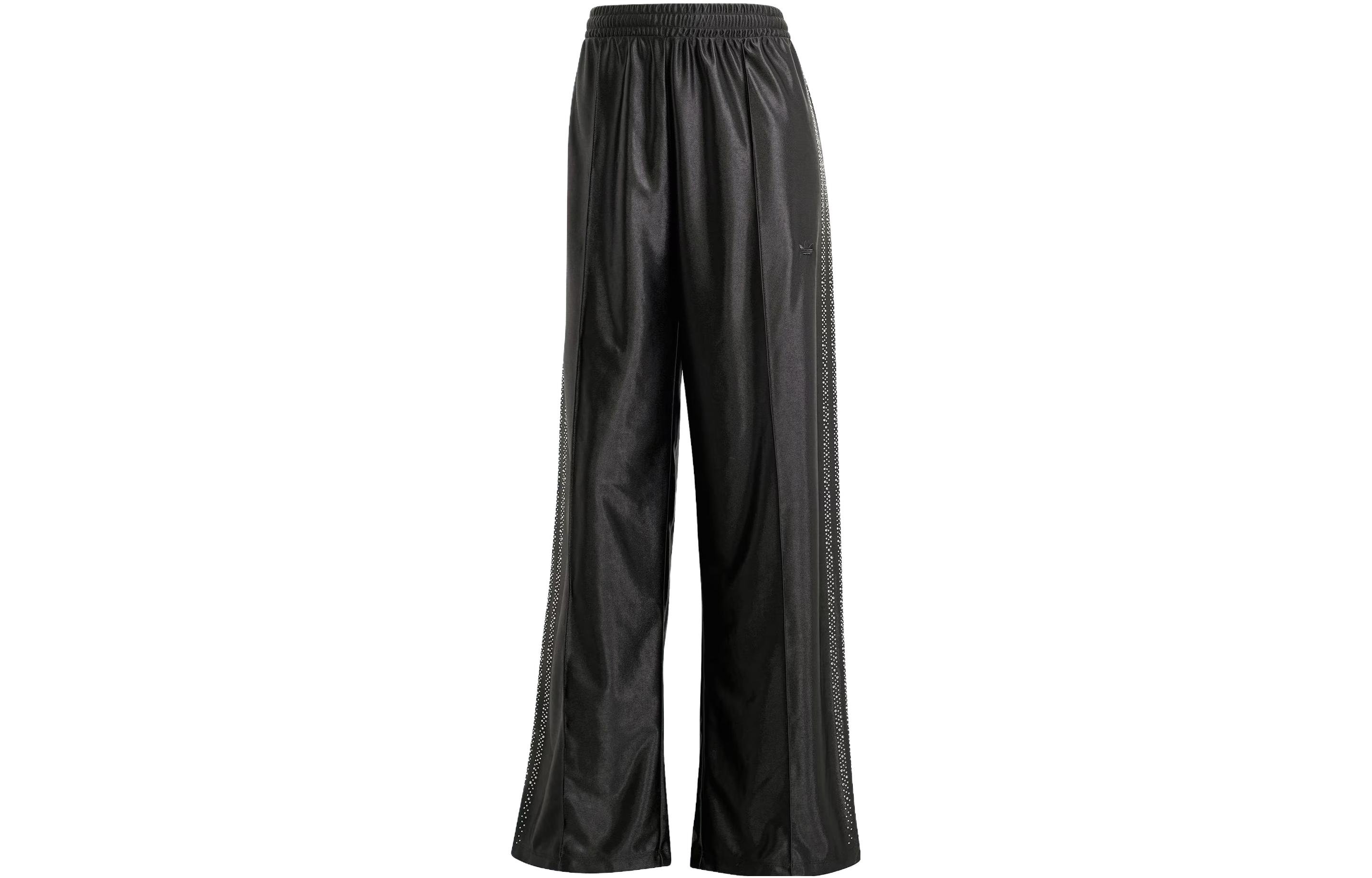 Adidas Originals Embellished 3 Stripes Track Pants Knitted Sweatpants Women's Black