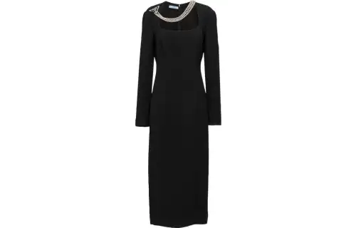 Prada necklace-embellished Cady dress
