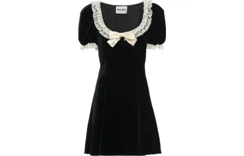 MIU MIU Short Sleeved Dress Women's Black