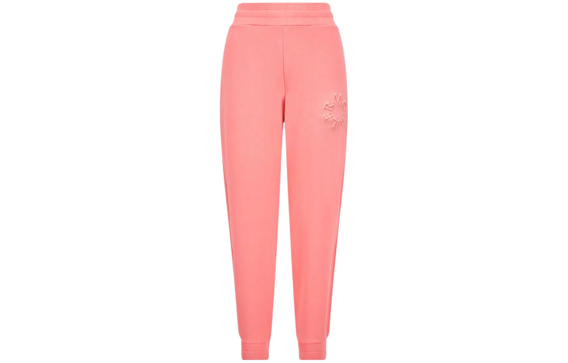 Женские штаны Moncler Moncler Embossed Logo Trackpants (розовый)