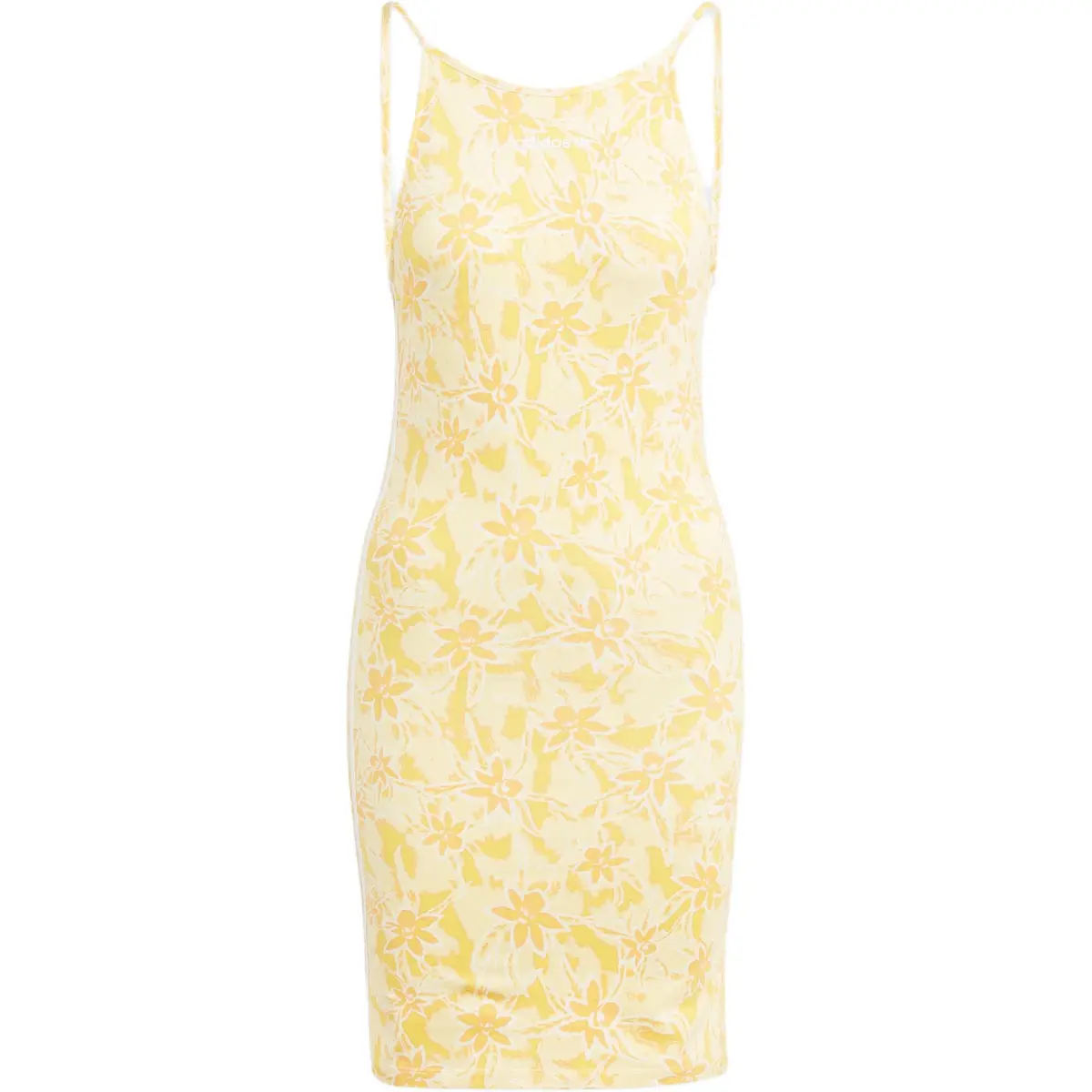 Adidas Originals Slip Dresses Women's Light Yellow Crew Neck Moderate Short
