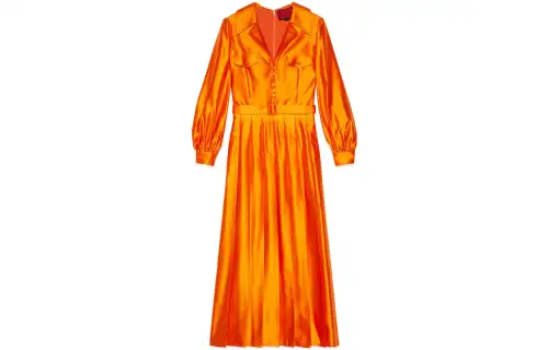 GUCCI Love Parade FW22 Long Sleeved Dress Women's Orange