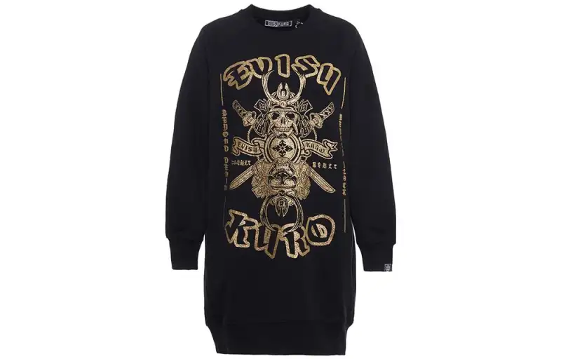 EVISU Sweatshirt Style Dress Black