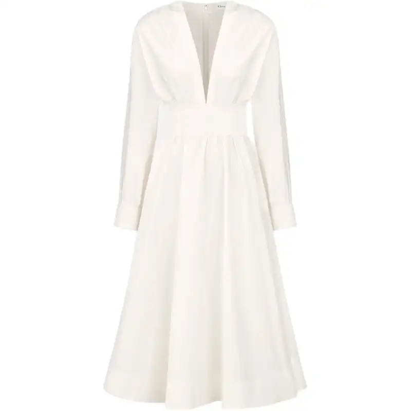 DIOR Long Sleeved Dress Women's White