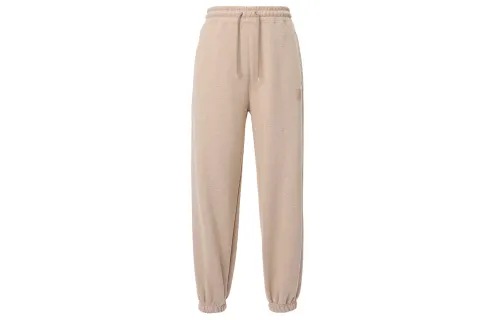 Jordan Flight Solid Color Lace Up Casual Elastic Cuff Fleece Lined Knitted Sweatpants Women's Legend Medium Umber