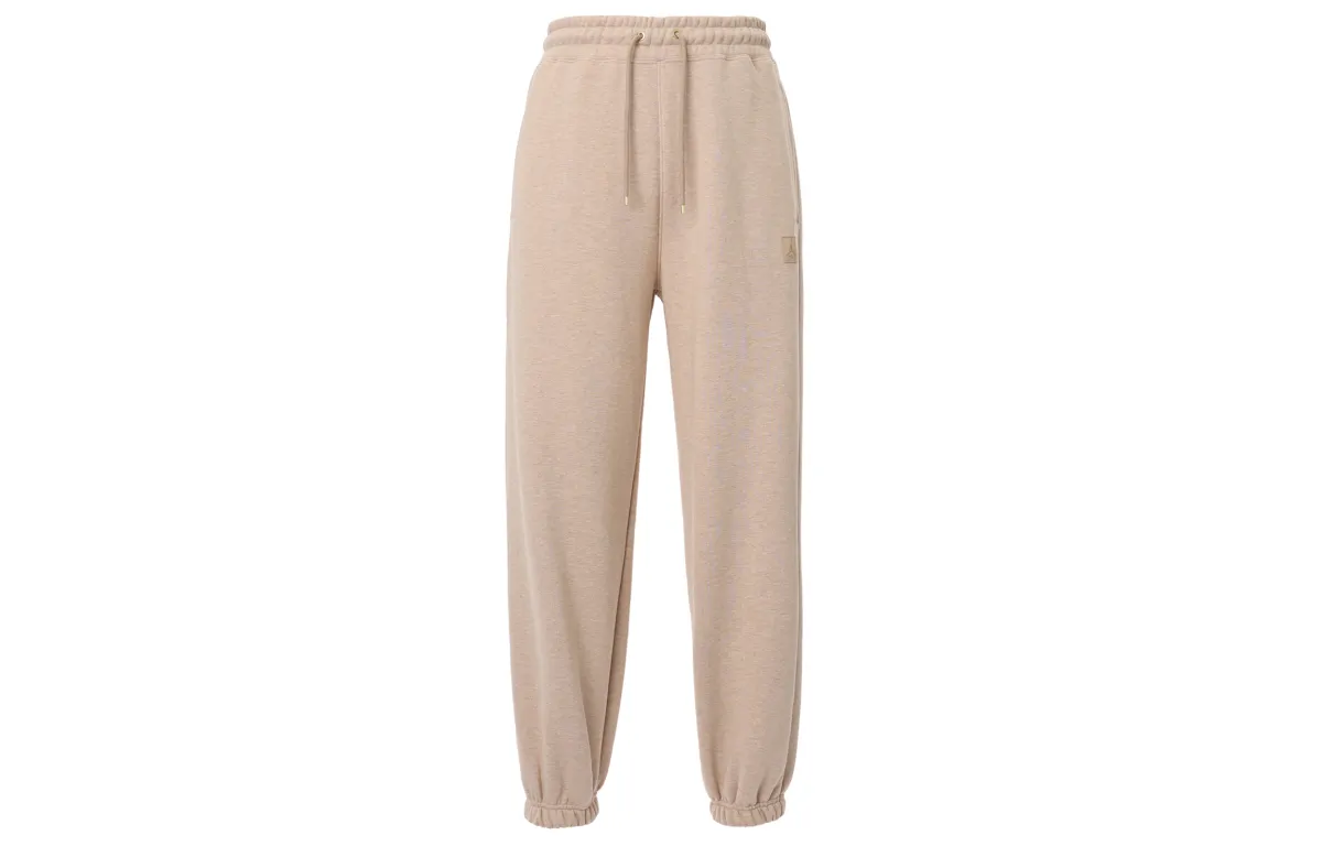 Jordan Flight Solid Color Lace Up Casual Elastic Cuff Fleece Lined Knitted Sweatpants Women's Legend Medium Umber