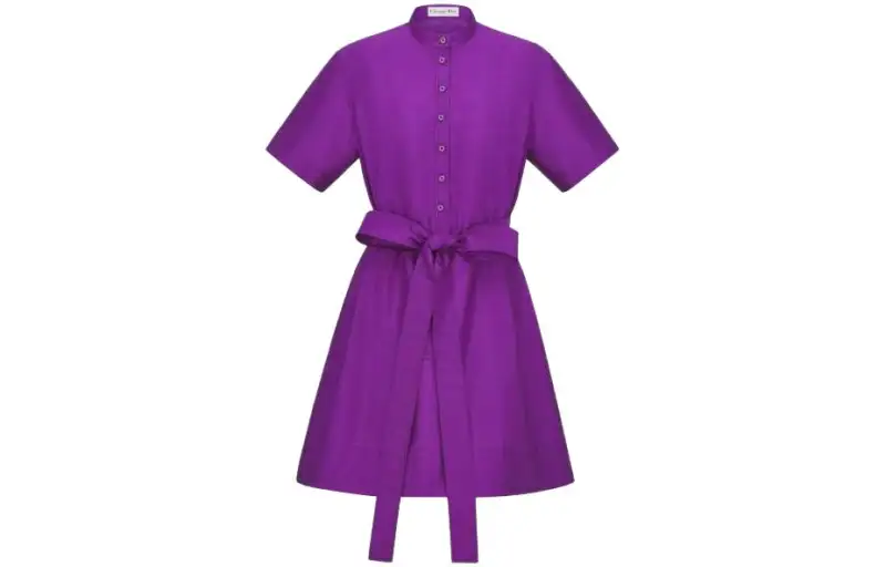 DIOR Short Sleeved Dresses Women's Purple