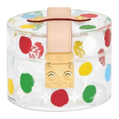 LOUIS VUITTON Yayoi Kusama Collaboration SCOTT Glass Cylinder Handbag Women's Transparent