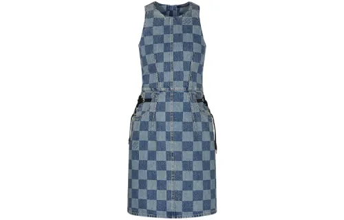 LOUIS VUITTON Sleeveless Dress Women's Blue