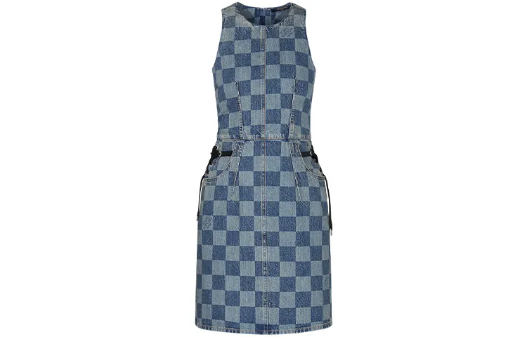 LOUIS VUITTON Sleeveless Dress Women's Blue