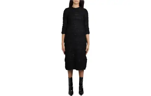 Balenciaga Crewneck Tweed Dress