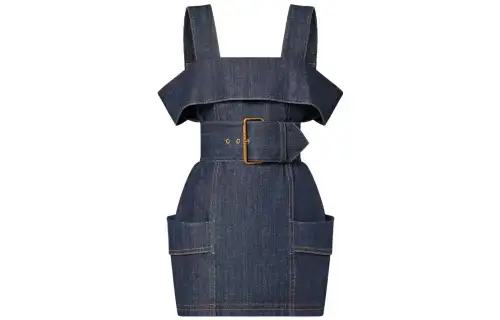 LOUIS VUITTON Oversized Belt Denim Utility Dress