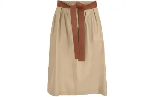 LOEWE SS21 Leather Long Skirt Women's Light Umber