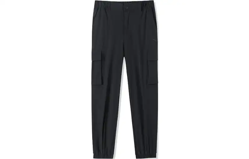 ANTA Variety Training Collection Knitted Sweatpants Women's Black Moderate Cuffed Pants