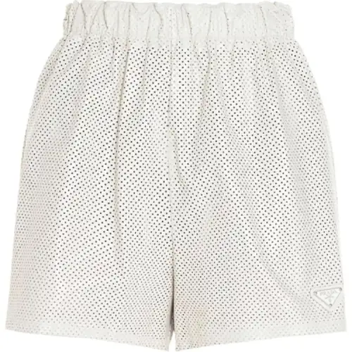 Prada High-Waisted Perforated Shorts