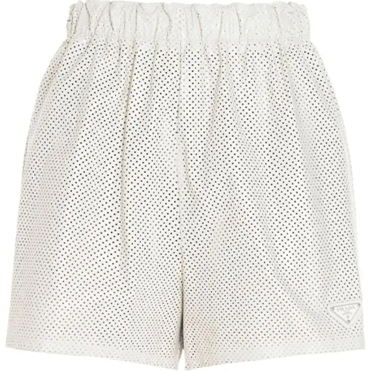 Prada High-Waisted Perforated Shorts