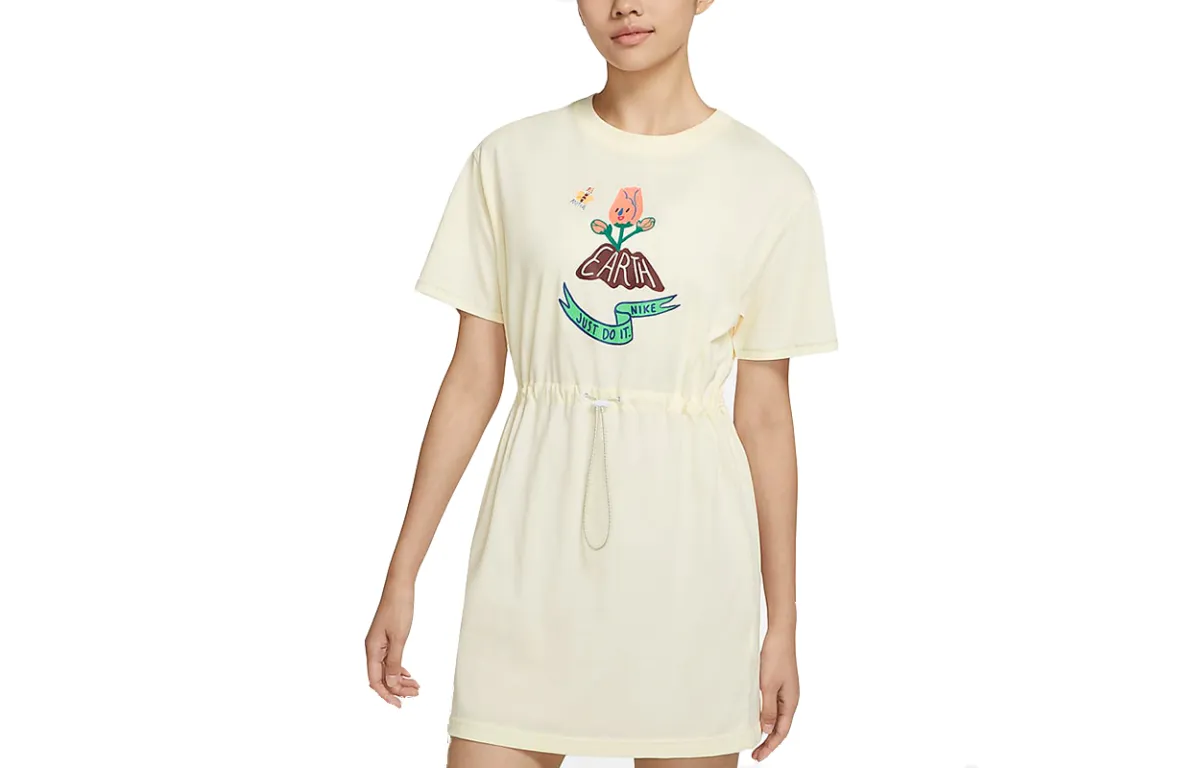 Nike Short Sleeved Dress Women's Light Yellow
