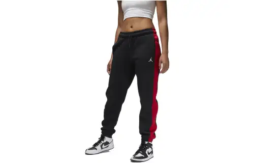 Jordan Brooklyn Knitted Sweatpants Women's Black Moderate Cuffed Pants