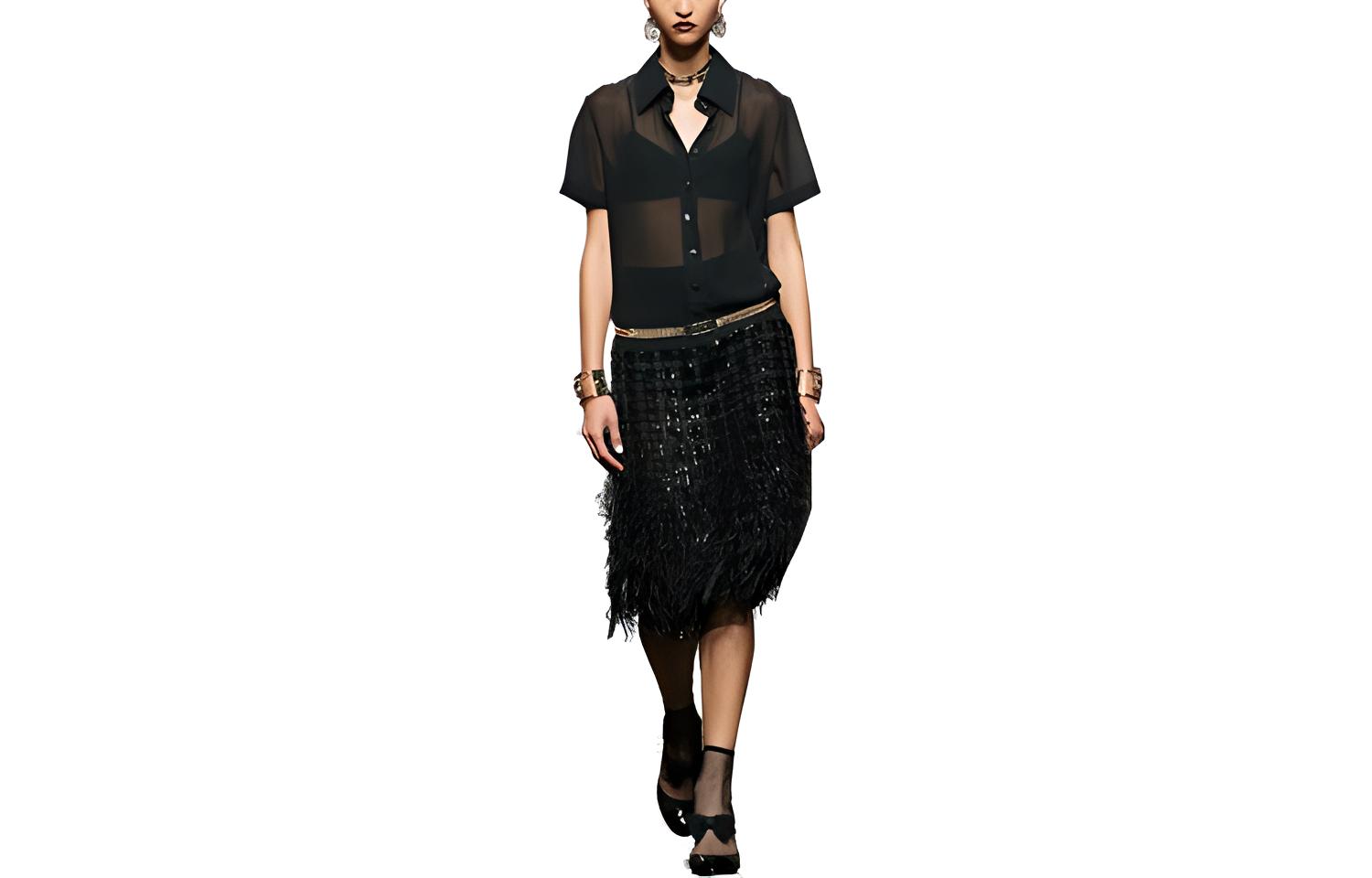 CHANEL SS23 Short Sleeved Dress Women's Black