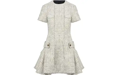 LOUIS VUITTON New Quarterly Products Of LV Short Sleeved Dresses Women's Gray Crew Neck Moderate Short