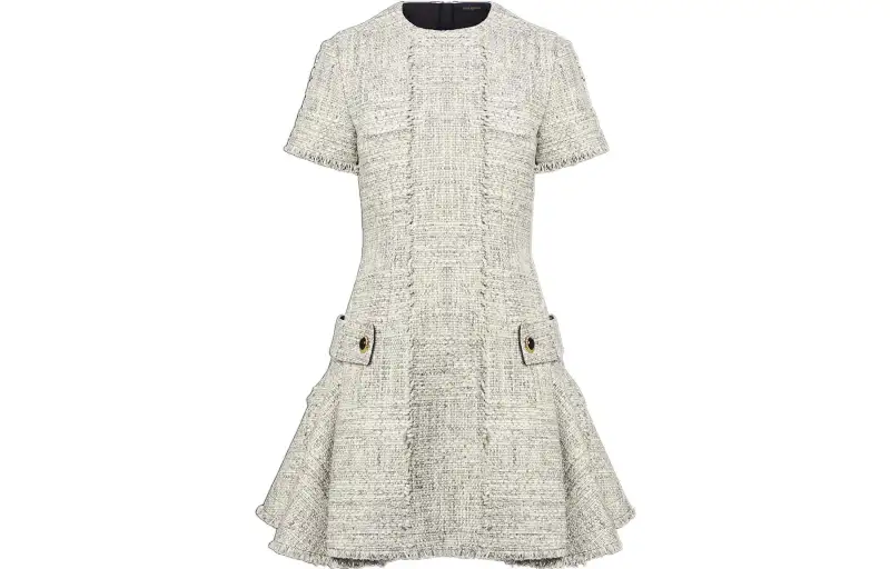 LOUIS VUITTON New Quarterly Products Of LV Short Sleeved Dresses Women's Gray Crew Neck Moderate Short