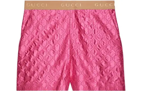 GUCCI Gg Embroidered Shorts Pink