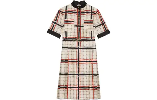 GUCCI Love Parade SS22 Short Sleeved Dress Women's Ivory White