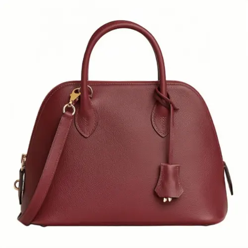 HERMES Bolide Evercolor Leather Bowling Bag, Shoulder Bag, Crossbody Bag, Handbag Women's 55 Rouge H Hermes Red