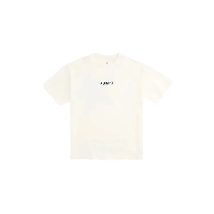 Converse T Shirts Men's White Crew Neck Moderate Straight Fit