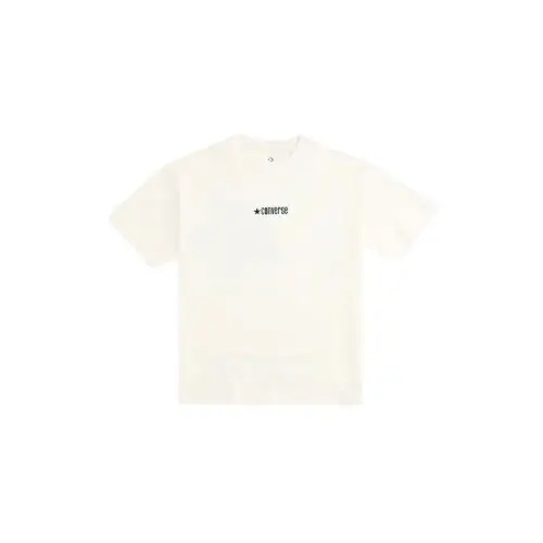 Converse T Shirts Men's White Crew Neck Moderate Straight Fit