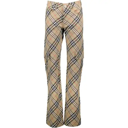 Burberry Checkered Straight-Leg Cargo Pants