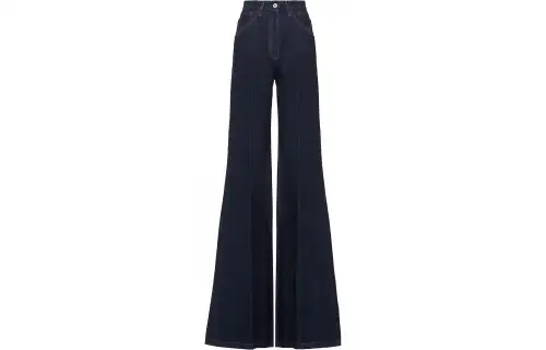 PRADA Jeans Women's Blue Moderate Flared Pants