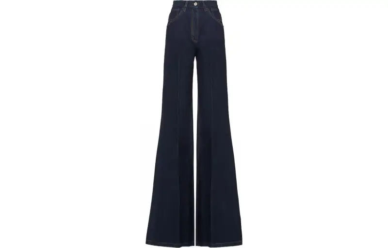 PRADA Jeans Women's Blue Moderate Flared Pants