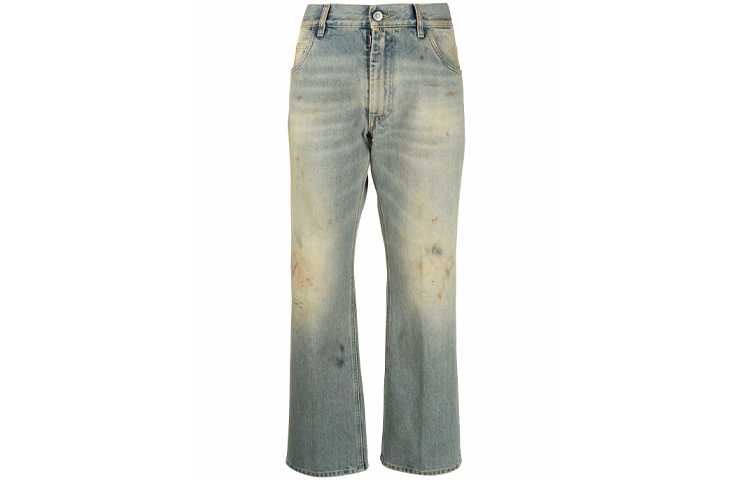 Maison Margiela Mason Margiela SS22 faded effect solid distressed flared jeans for women blue