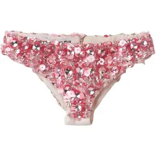 MIU MIU Casual Shorts, Diamond Underpants Women's Pink