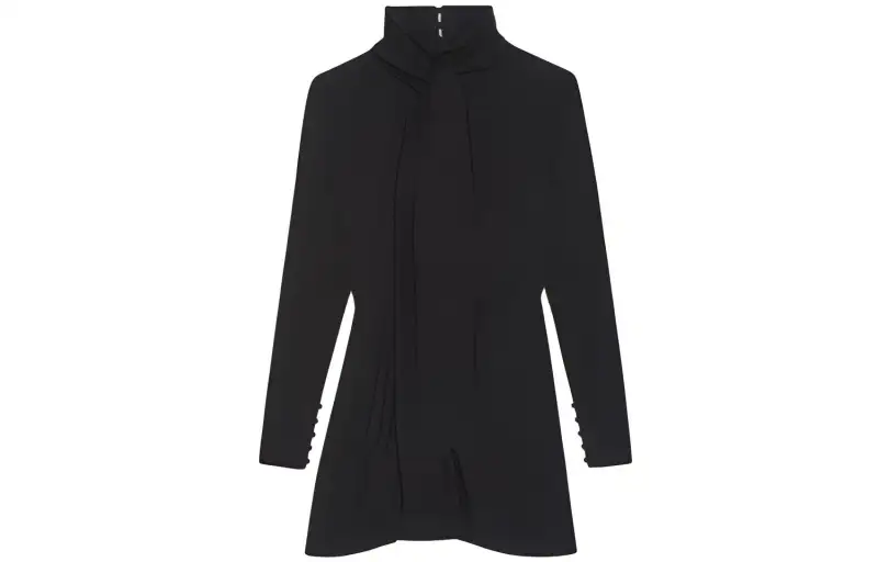 SAINT LAURENT Long Sleeved Dress Women's Black