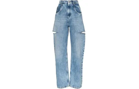 Maison Margiela Mid-Rise Cut-Out Detailed Jeans