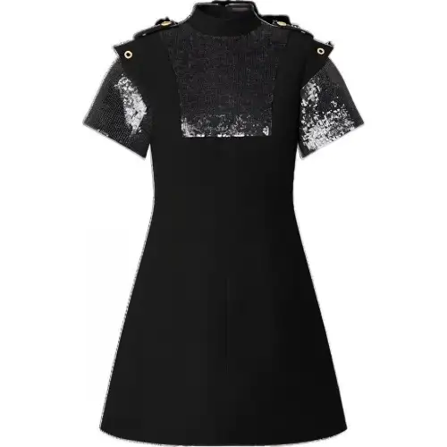 LOUIS VUITTON SS23 Short Sleeved Dress Women's Black