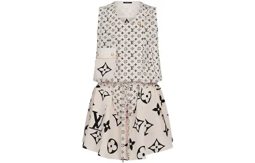 LOUIS VUITTON Sleeveless Dress Women's Beige