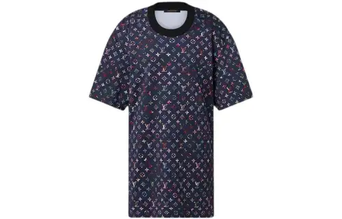 LOUIS VUITTON Short Sleeved Dress Women's Blue