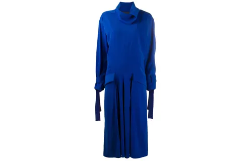 KENZO Long Sleeved Dresses Women's Blue Turtleneck Moderate