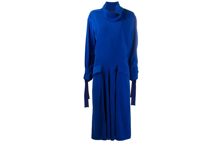KENZO Long Sleeved Dresses Women's Blue Turtleneck Moderate