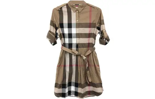 Burberry SS22 Women's Check Dress Brown