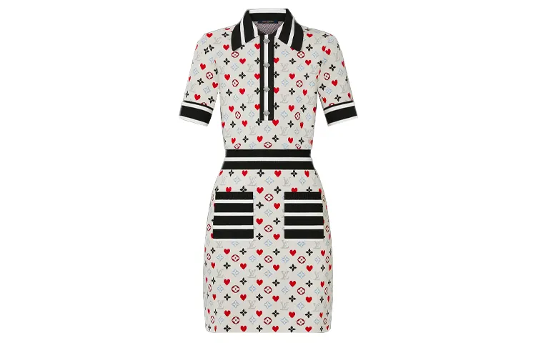 LOUIS VUITTON Short Sleeved Dress Women's White