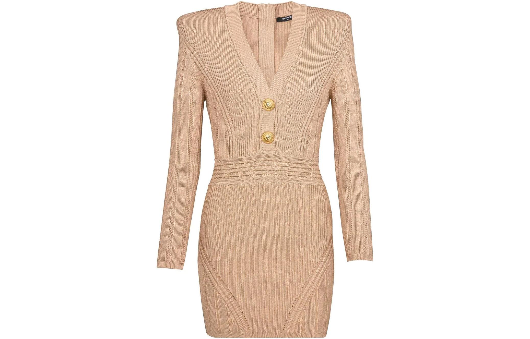 Платье BALMAIN FW22 (коричневое)