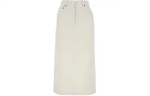 PRADA High-Waist Denim Midi Skirt