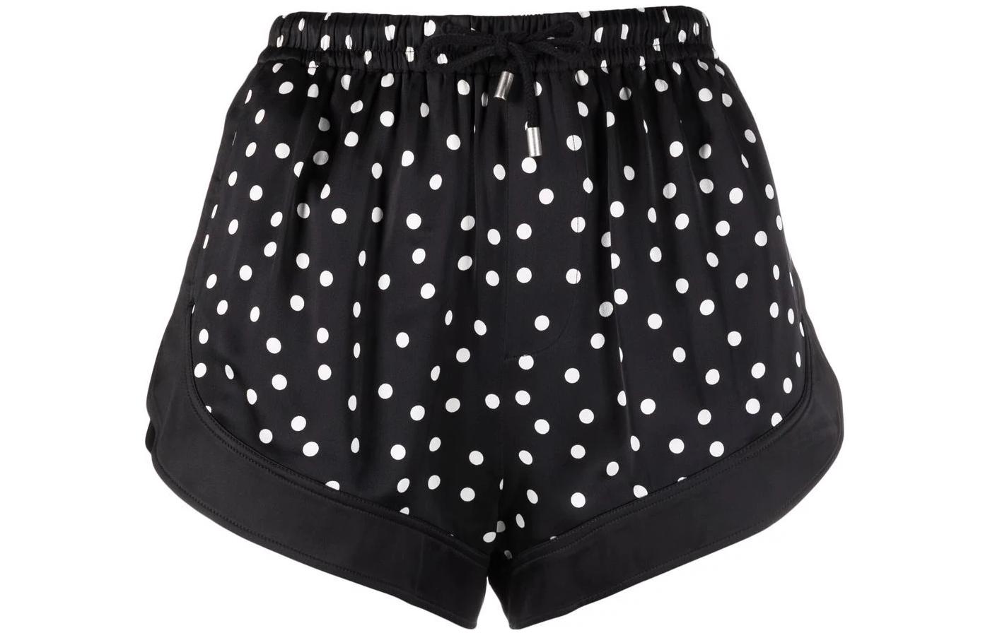 Saint Laurent high-waist polka-dot silk shorts